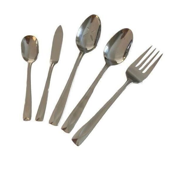 NEW Silver Serving Set Oneida Satin Lincoln 18/0 Stainless Steel Hostess Set 5 - Picture 1 of 5